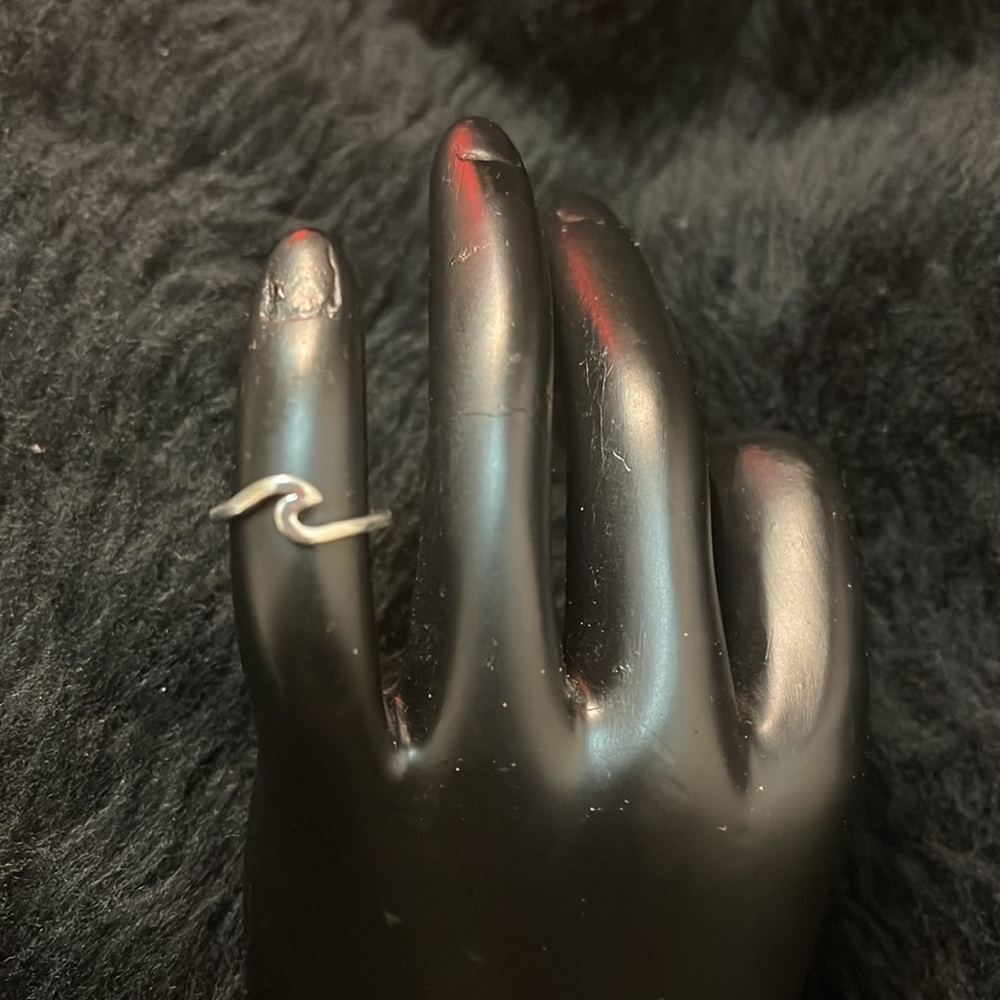 Sterling Silver Wave Adjustable Ring - image 3